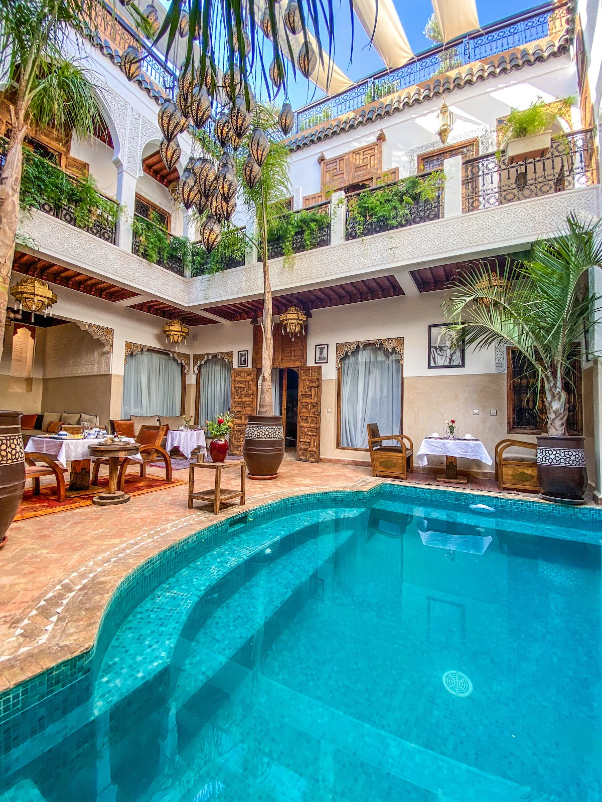 Bright riad patio in Marrakech