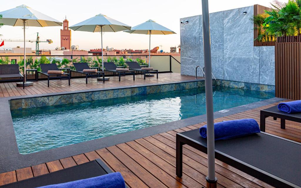 Residence Eden Marrakech Gu&eacute;liz, appartement avec piscine et terrasse priv&eacute;e